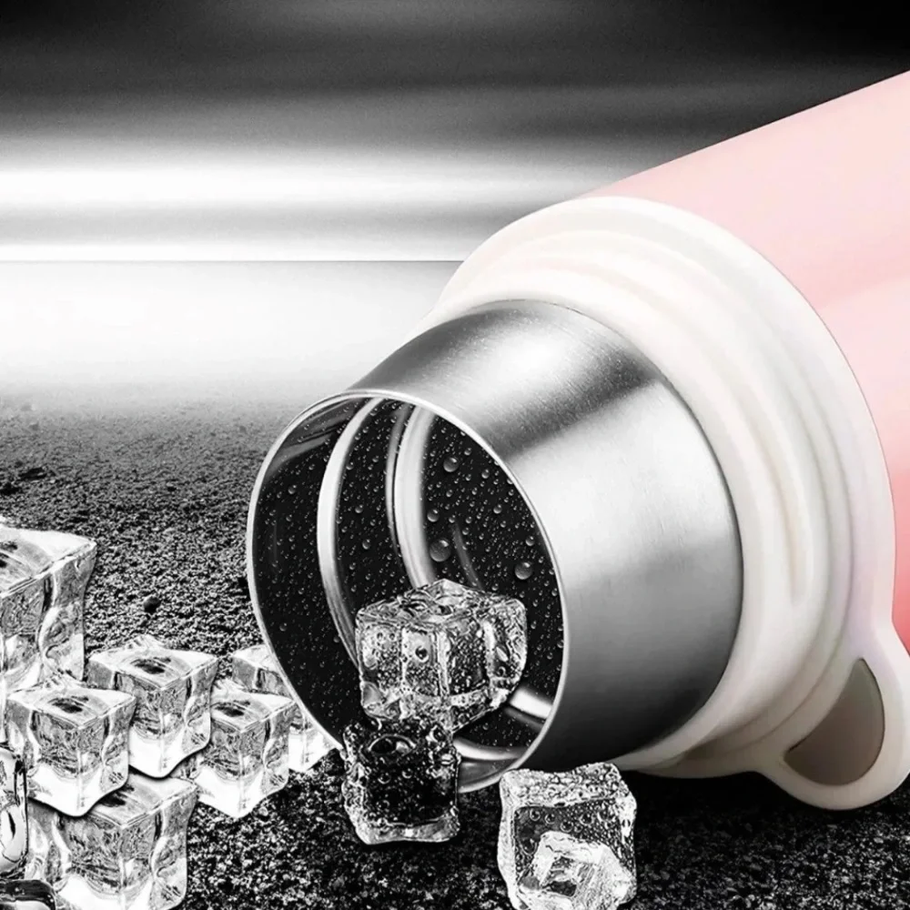 Elegant Life 480ML Water Bottle Double wall SS Vacuum Insulated 24/12 Hours pink